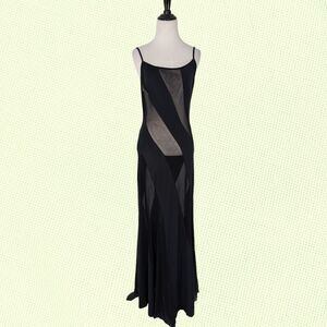 Frederick's of Hollywood | Dresses | Vintage Fredericks Of Hollywood Sheer  Mesh Long Black Panel Slip Dress | Poshmark